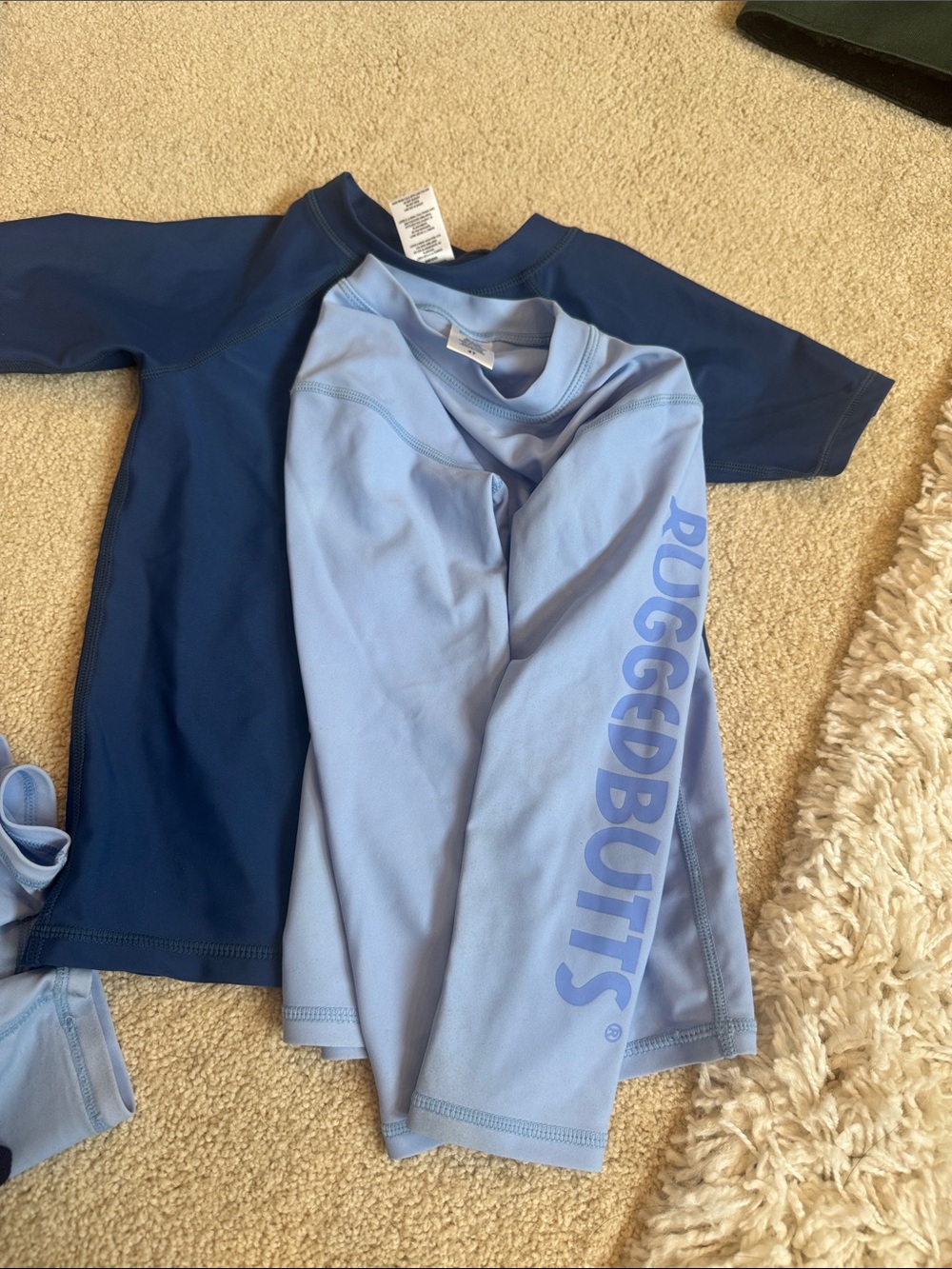RuggedButts Light Blue Rash Guard short and - Long Sleeve 4T